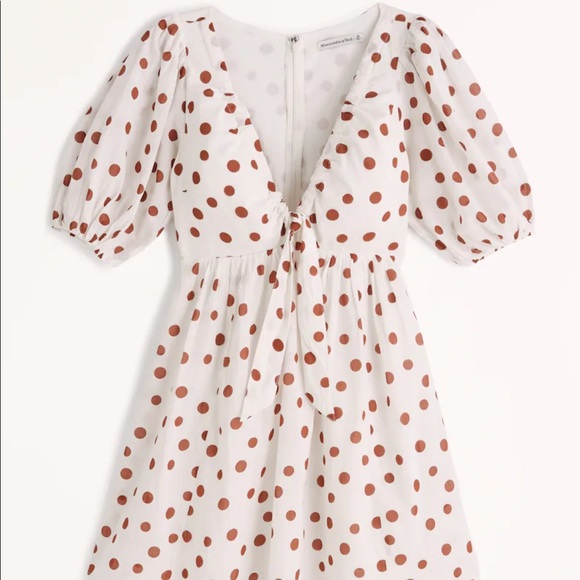 🌸SOLD🌸 Cinch-Front Cotton Texture Mini Dress - Picture 2 of 5